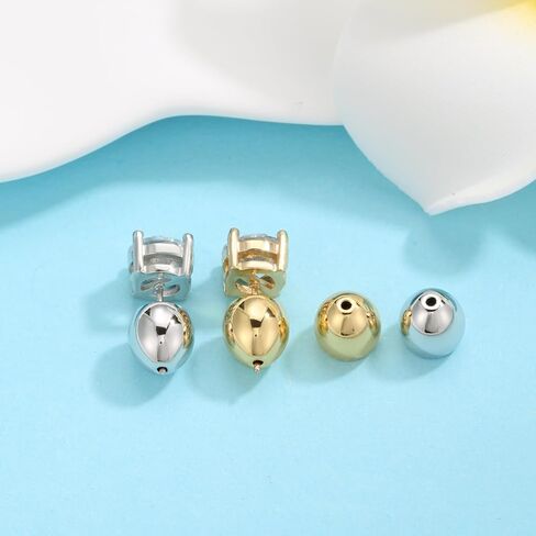 Earring Backs for Droopy Ears, JIACHARMED Weighted Earring Lifters Supports Backs for Studs Heavy Earrings Large Locking Earring Backings Replacement 4pcs Backstop Comfort Stopper,White Gold and Gold in Saudi Arabia