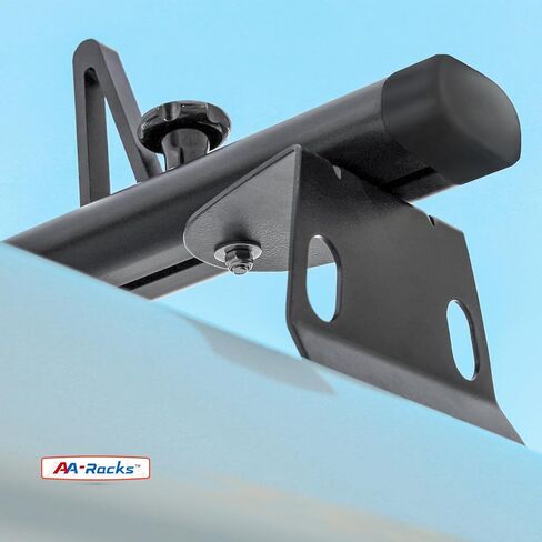 نموذج AA-Racks ADX32-TR متوافق مع Ford Transit Connect 2008-13 ألومنيوم 2 بار (60 بوصة) نظام رف السقف لشاحنة الحفر مع سدادة سلم أبيض لامع in Kuwait
