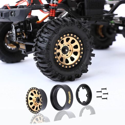 RCAWD كامل النحاس 1.0 حافة عجلة Beadlock وصامولة قفل العجلة لمحور 1/24 SCX24 AX24 ترقيات الجزء in Saudi Arabia