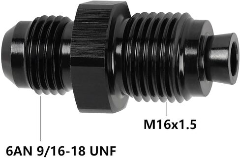 6AN Male Flare to M16x1.5 O Ring Seal Power Steering Adapter Fitting Connector Aluminum Black in Saudi Arabia