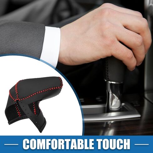 Automatic Gear Shift Knob Cover Sheath Transmission Boot Shift Lever for Hyundai Elantra 2021-2023 Faux Leather Red Stitches in Saudi Arabia
