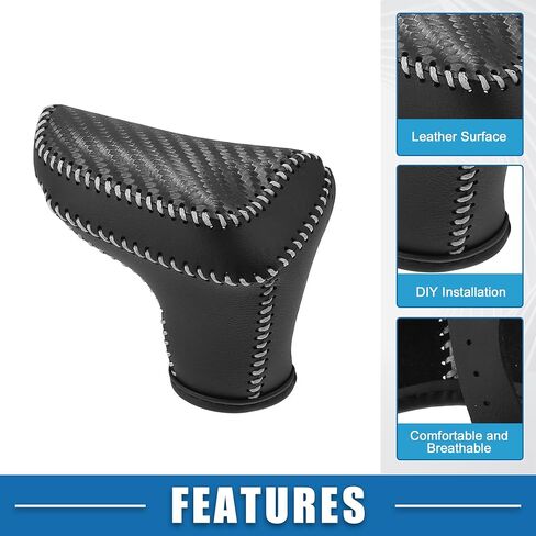 Automatic Gear Shift Knob Cover Sheath Transmission Boot Shift Lever for Hyundai Elantra 2021-2023 Faux Leather Red Stitches in Saudi Arabia
