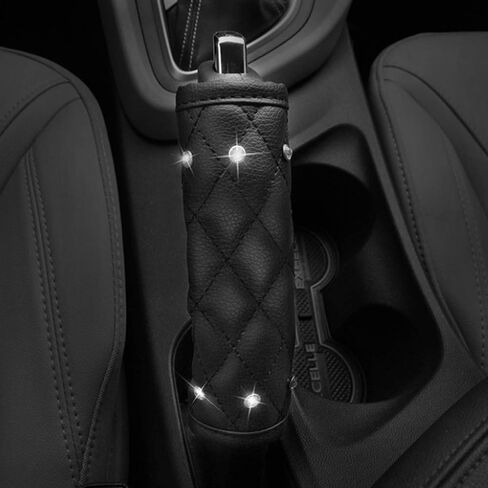 4 Pcs Crystal Diamond Car Door Handle Covers Bling Rhinestone Leather Handcraft Car Accessories Cover for Women Universal Fit (4 Pcs Door Handle Covers) in Saudi Arabia