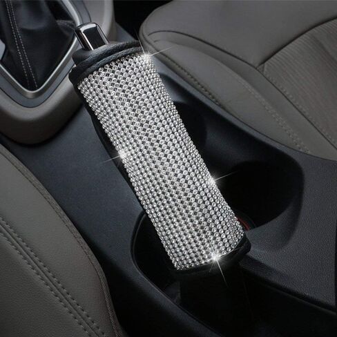 4 Pcs Crystal Diamond Car Door Handle Covers Bling Rhinestone Leather Handcraft Car Accessories Cover for Women Universal Fit (4 Pcs Door Handle Covers) in Saudi Arabia