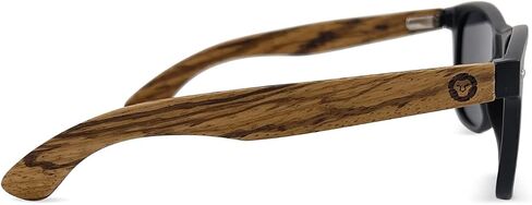 Lightweight Zebra Wood Sunglasses for Men and Women | Matte Black Frame and Real Wood Arms | Grey Polarized Lenses with 100% UVA and UVB Ray Protection in Saudi Arabia