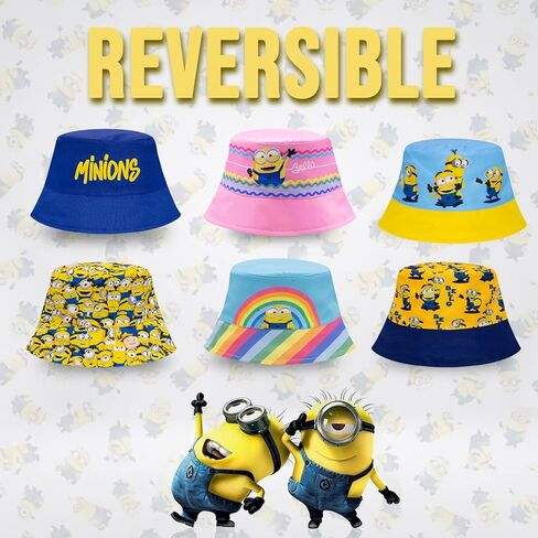 Minions Kids Sun Hat, Toddler Bucket Hat for Boys, Reversible Kids Sun Hat Boys Bucket Hat, Disney Despicable Me Hat, 2-5T in Kuwait