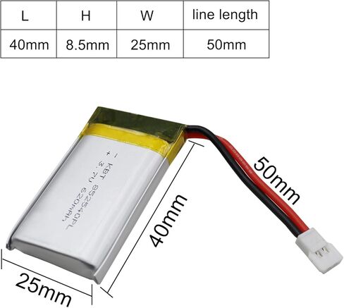 استبدال بطارية طائرة بدون طيار KBT 3.7 فولت 620 مللي أمبير/ساعة 25C، قطعتان بطاريات بدون طيار 852540 قابلة لإعادة الشحن وشاحن USB لبطارية ليبو in Kuwait