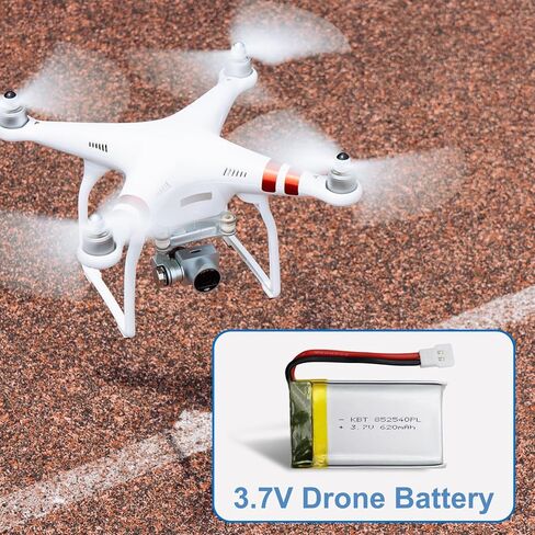 استبدال بطارية طائرة بدون طيار KBT 3.7 فولت 620 مللي أمبير/ساعة 25C، قطعتان بطاريات بدون طيار 852540 قابلة لإعادة الشحن وشاحن USB لبطارية ليبو in Kuwait