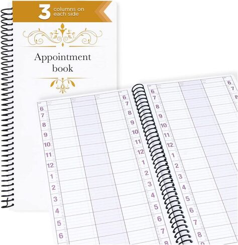 كتاب مواعيد مكون من 6 أعمدة غير مؤرخ - 200 صفحة مع حامل قلم: مخطط أسبوعي كل ساعة لصالونات التجميل ومصفف الشعر والمطاعم والمنتجعات الصحية وجدولة المصمم in Kuwait