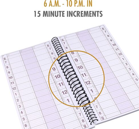 كتاب مواعيد مكون من 6 أعمدة غير مؤرخ - 200 صفحة مع حامل قلم: مخطط أسبوعي كل ساعة لصالونات التجميل ومصفف الشعر والمطاعم والمنتجعات الصحية وجدولة المصمم in Kuwait