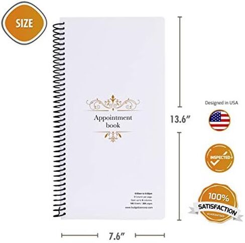 كتاب مواعيد مكون من 6 أعمدة غير مؤرخ - 200 صفحة مع حامل قلم: مخطط أسبوعي كل ساعة لصالونات التجميل ومصفف الشعر والمطاعم والمنتجعات الصحية وجدولة المصمم in Kuwait