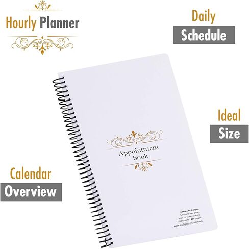 كتاب مواعيد مكون من 6 أعمدة غير مؤرخ - 200 صفحة مع حامل قلم: مخطط أسبوعي كل ساعة لصالونات التجميل ومصفف الشعر والمطاعم والمنتجعات الصحية وجدولة المصمم in Kuwait