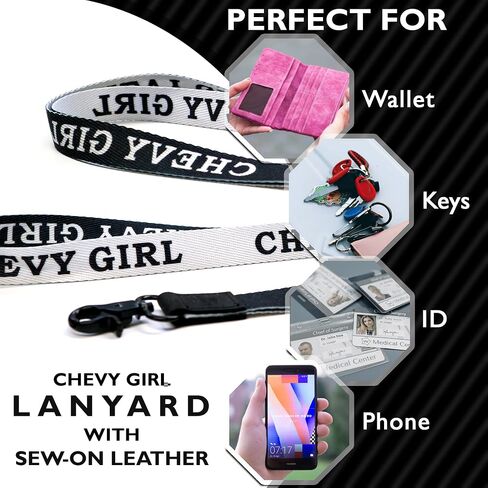Chevy Girl Lanyard Keychain - Car Girl ID Lanyard for Auto Keys Fob Badge - ID Holder Keychain for Women Nurse Gift in Saudi Arabia