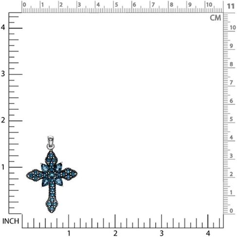 Silvershake Birthstone Gemstone in White Gold Plated 925 Sterling Silver Vintage Style Cross Pendant Christmas Jewelry Gift for Women in Saudi Arabia