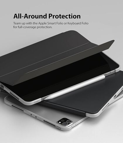 Ringke Frame Shield مصمم لجهاز iPad Pro 11 2021 لوحة المفاتيح (11 بوصة، الجيل الثالث) - فضي غير لامع in Kuwait