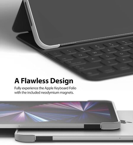 Ringke Frame Shield مصمم لجهاز iPad Pro 11 2021 لوحة المفاتيح (11 بوصة، الجيل الثالث) - فضي غير لامع in Kuwait