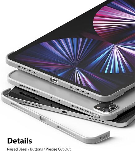 Ringke Frame Shield مصمم لجهاز iPad Pro 11 2021 لوحة المفاتيح (11 بوصة، الجيل الثالث) - فضي غير لامع in Kuwait