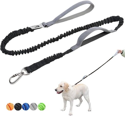 Heavy Duty Dog Leashes with Soft Padded Double Handle & Car Seat Belt, 4-6 Ft Strong Dog Leash for Training & Safety Control, Perfect for Medium to Large Dogs (Blue, MAX: 6 FT) in Saudi Arabia