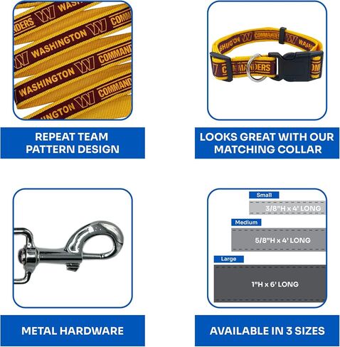 NFL PET Leash Washington Commanders Dog Leash, Large Football Team Leash for Dogs & Cats. A Shiny & Colorful Cat Leash & Dog Leash Licensed by The NFL in Saudi Arabia