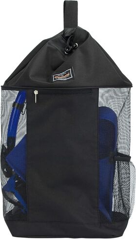 حقيبة غوص شبكية من PACMAXI، حقيبة غوص للسفر للغوص أو الغطس مع جيب بسحاب واحد وجيب شبكي واحد، يمكن أن تحمل قناعًا وزعانف وأنبوب تنفس علوي وزعانف رحلة. in Kuwait