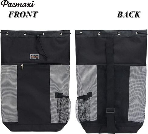 حقيبة غوص شبكية من PACMAXI، حقيبة غوص للسفر للغوص أو الغطس مع جيب بسحاب واحد وجيب شبكي واحد، يمكن أن تحمل قناعًا وزعانف وأنبوب تنفس علوي وزعانف رحلة. in Kuwait