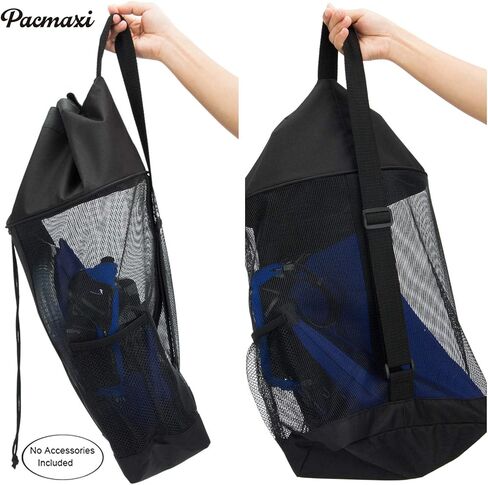 حقيبة غوص شبكية من PACMAXI، حقيبة غوص للسفر للغوص أو الغطس مع جيب بسحاب واحد وجيب شبكي واحد، يمكن أن تحمل قناعًا وزعانف وأنبوب تنفس علوي وزعانف رحلة. in Kuwait