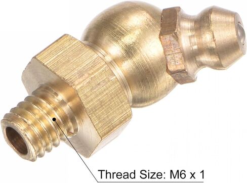uxcell Brass 45 Degree Grease Fitting M8 x 1mm Thread Hydraulic Grease Fitting Accessories, 5Pcs in Saudi Arabia