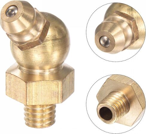 uxcell Brass 45 Degree Grease Fitting M8 x 1mm Thread Hydraulic Grease Fitting Accessories, 5Pcs in Saudi Arabia