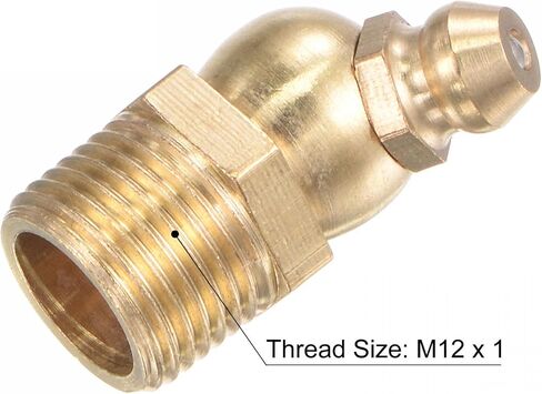 uxcell Brass 45 Degree Grease Fitting M8 x 1mm Thread Hydraulic Grease Fitting Accessories, 5Pcs in Saudi Arabia