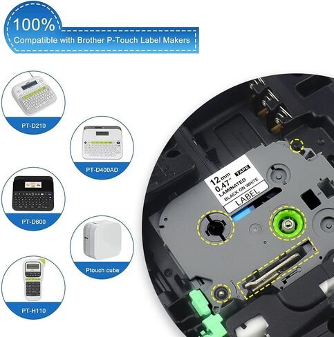 متوافق مع شريط Brother P Touch باللون الأحمر والأزرق والأبيض TZe-431 TZe-531 TZe-231، ملصقات Tz مغلفة 12 مم 0.47 بوصة لـ Ptouch PTD210 PTD600 PTH100، 1/2 بوصة × 26.2 قدم، 3 عبوات in Kuwait