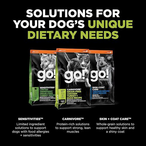 GO! SOLUTIONS Carnivore Grain Free Dog Food for Puppies, 3.5 lb – Chicken, Turkey + Duck Recipe – Protein Rich Puppy Food – Complete + Balanced Nutrition for Puppies in Saudi Arabia