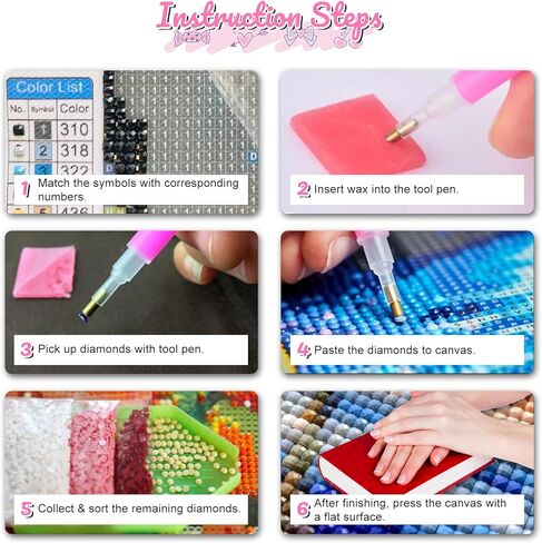 Uoyhihs 4Psc Kawaii الماس مجموعات الفن للفتيات مع الإطار، مجموعات الرسم الماس الكرتون للفتيات، هدايا لطيف للنساء الفتيات in Kuwait