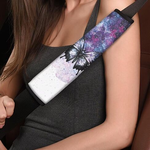 American Flag Printed Car Steering Wheel Cover 2 Pack Soft Vehicle Seatbelt Pads, Sunflower Printed 3 Piece Car Wteering and Seat Belt Covers Set, Universal Fit for Car SUV Sedan Van in Saudi Arabia