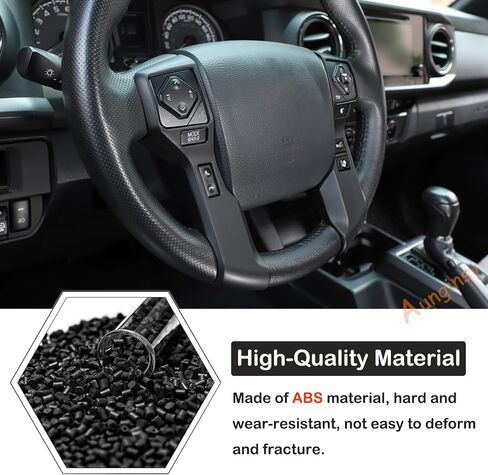 Aunginsy Steering Wheel Button Frame Cover Trim Fit Toyot@a Tundra 2014-2021 & Tacoma 2016-2023 Steering Wheel Button Panel Moulding Chrome Protection Frame Sticker ABS Decorative Interior Accessories in Saudi Arabia
