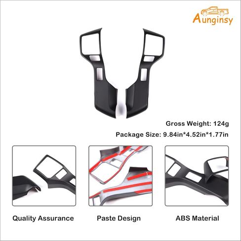 Aunginsy Steering Wheel Button Frame Cover Trim Fit Toyot@a Tundra 2014-2021 & Tacoma 2016-2023 Steering Wheel Button Panel Moulding Chrome Protection Frame Sticker ABS Decorative Interior Accessories in Saudi Arabia