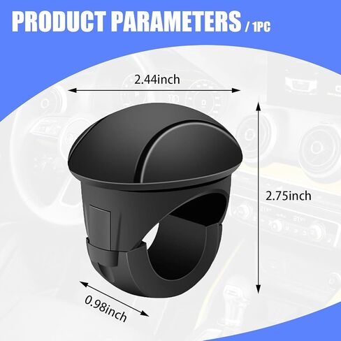 1 PC Car Steering Wheel Booster, 360 Degrees One-hand Steering Assist Driving Ball, Anti-slip Silicone Handle Steering Wheel Spinner, Universal Steering Wheel Portable Tools for Cars (Black) in Saudi Arabia