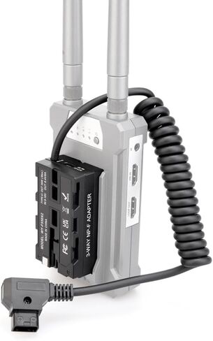Andoer D-Tap إلى ثنائي الجوانب NP-F550 كابل ملفوف لبطارية الدمية DC ملحق للشاشات/مصباح فيديو LED/ميكروفون/مستقبل إرسال لاسلكي in Kuwait