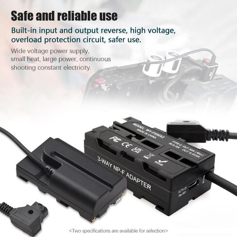 Andoer D-Tap إلى ثنائي الجوانب NP-F550 كابل ملفوف لبطارية الدمية DC ملحق للشاشات/مصباح فيديو LED/ميكروفون/مستقبل إرسال لاسلكي in Kuwait