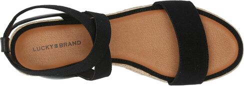 Lucky Brand Women's THIMBA Wedge Sandal, Black, 9.5 in Saudi Arabia