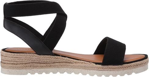 Lucky Brand Women's THIMBA Wedge Sandal, Black, 9.5 in Saudi Arabia