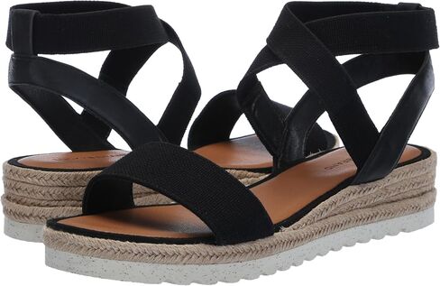 Lucky Brand Women's THIMBA Wedge Sandal, Black, 9.5 in Saudi Arabia
