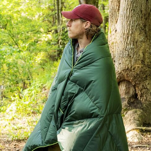 إكسسوارات تخييم Pelican Outdoor Woobie - بطانية - بطانة بونشو مع حقيبة حمل - [مقاومة للماء] [حشوة 600 بطة] - بطانية سفر خفيفة وناعمة ودافئة - هدايا تخييم للمشي لمسافات طويلة والنزهة - زيتوني in Saudi Arabia