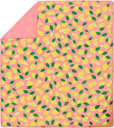 Kate Spade New York Pink Foldable Picnic Blanket, Large Outdoor Blanket Fits Up to 4 Adults, Portable Blanket for Camping or Beach, Lemons in Saudi Arabia
