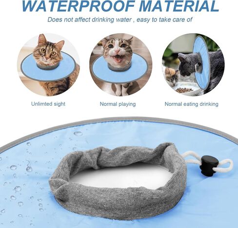 Cat Recovery Collar, Adjustable Cat Neck Protective Cat Collar Waterproof Elizabethan E Collar for Cats Kittens Puppies After Surgery to Stop Licking Wounds (Pink, Size M) in Saudi Arabia