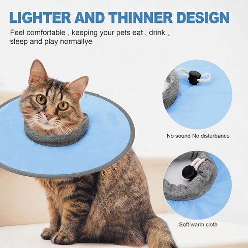 Cat Recovery Collar, Adjustable Cat Neck Protective Cat Collar Waterproof Elizabethan E Collar for Cats Kittens Puppies After Surgery to Stop Licking Wounds (Pink, Size M) in Saudi Arabia