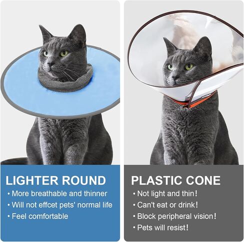 Cat Recovery Collar, Adjustable Cat Neck Protective Cat Collar Waterproof Elizabethan E Collar for Cats Kittens Puppies After Surgery to Stop Licking Wounds (Pink, Size M) in Saudi Arabia