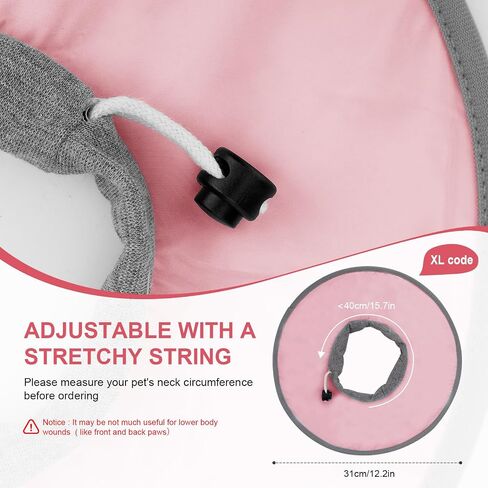 Cat Recovery Collar, Adjustable Cat Neck Protective Cat Collar Waterproof Elizabethan E Collar for Cats Kittens Puppies After Surgery to Stop Licking Wounds (Pink, Size M) in Saudi Arabia