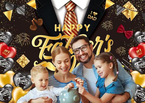 Happy Father's Day Banner Backdrop I Love Dad Fathers Day Decorations 7x5FT Blue and Silvery Balloons Thank You Daddy Background Best Dad Ever Party Supplies Photo Props in Saudi Arabia