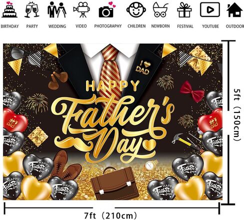Happy Father's Day Banner Backdrop I Love Dad Fathers Day Decorations 7x5FT Blue and Silvery Balloons Thank You Daddy Background Best Dad Ever Party Supplies Photo Props in Saudi Arabia