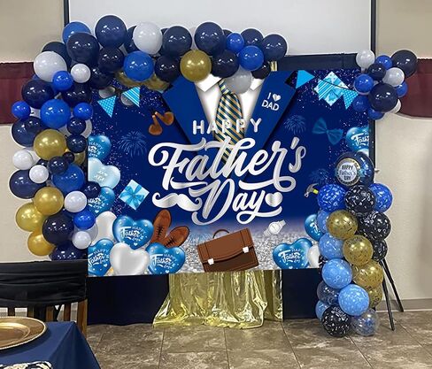 عيد الأب السعيد، راية خلفية، أنا أحب أبي، زينة عيد الأب، 7x5FT، بالونات زرقاء وفضية، شكرًا لك، خلفية الأب، أفضل أبي على الإطلاق، لوازم الحفلات، صور الدعائم in Kuwait